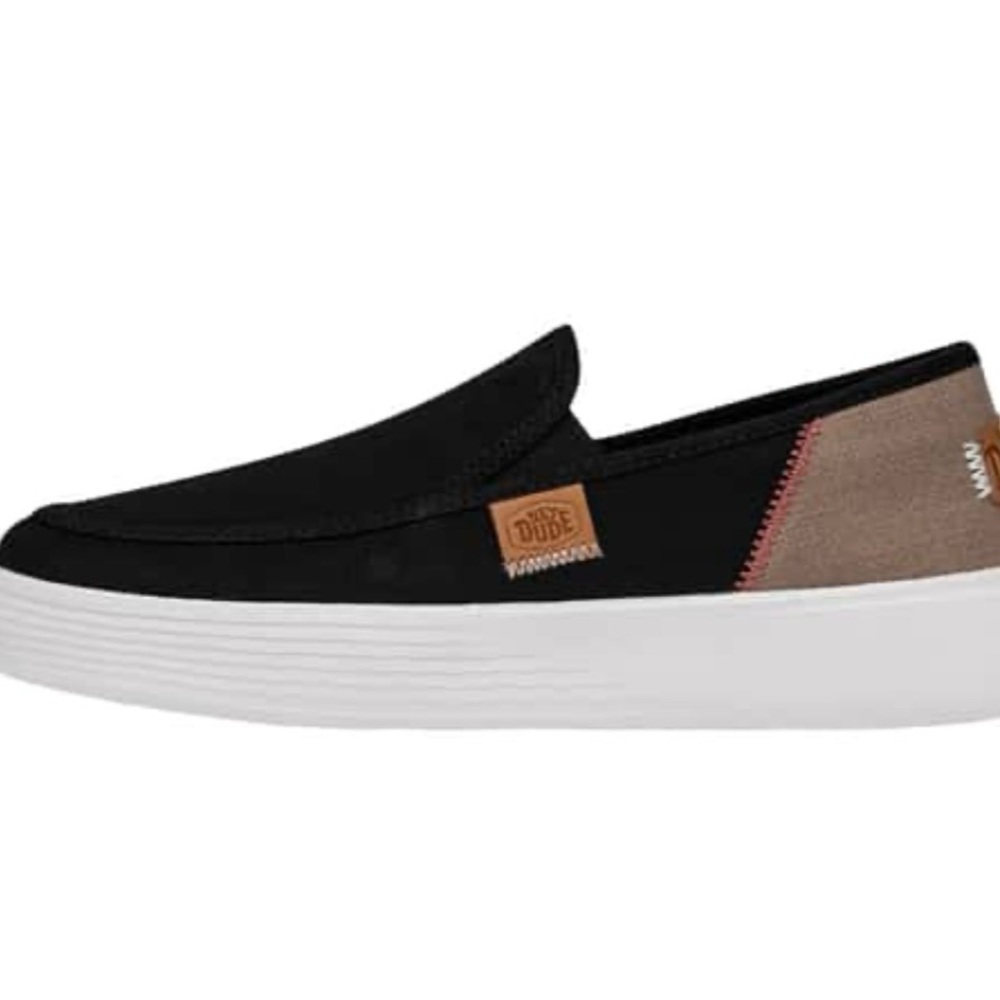 Women's HEYDUDE Sunapee W Craft Linen Slip-On Shoes Black - size 8